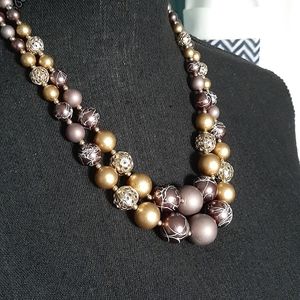 Double Strand Beaded Necklace